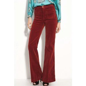 J Brand Corduroy Wide Leg Pants Maroon